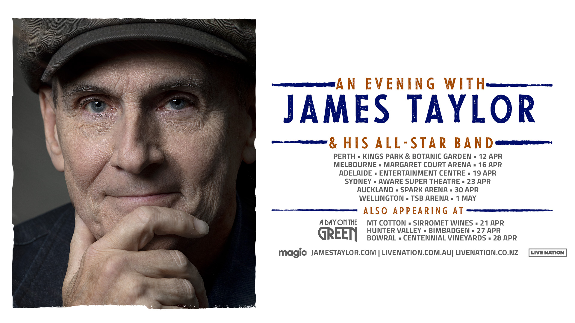 James Taylor And His AllStar Band Announce 2024 Australian Tour Dates