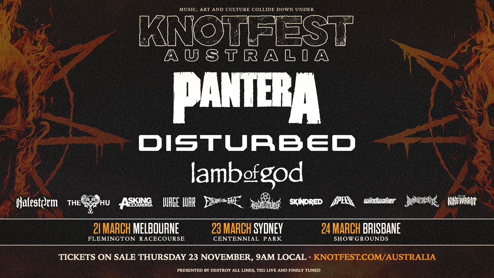 Reminder Knotfest 2024 Headlined by Pantera and Disturbed in Sydney