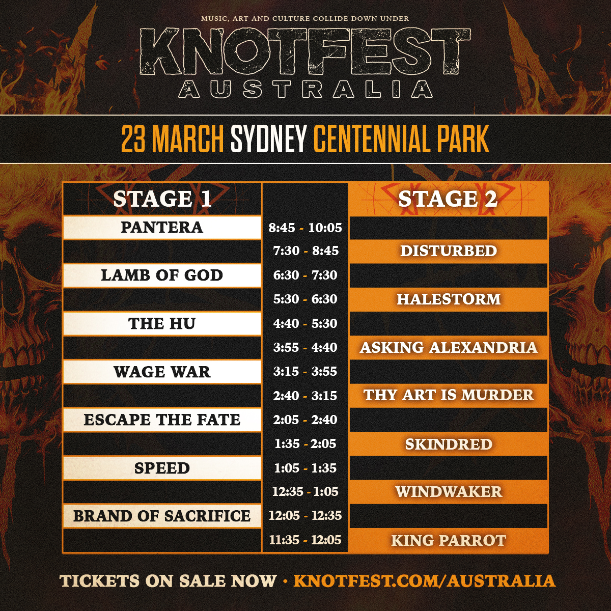 The Final Countdown KNOTFEST 2024 In Melbourne, Sydney and Melbourne