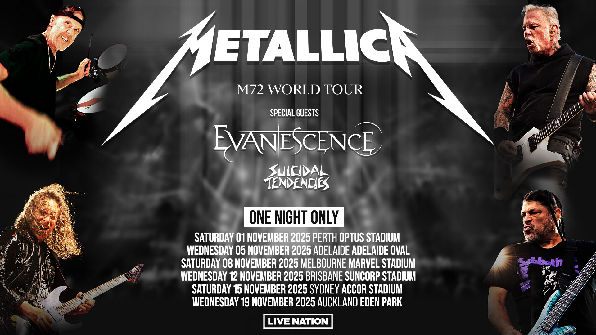 Metallica M72 Australia and New Zealand Dates Announced Sheldon Ang Media