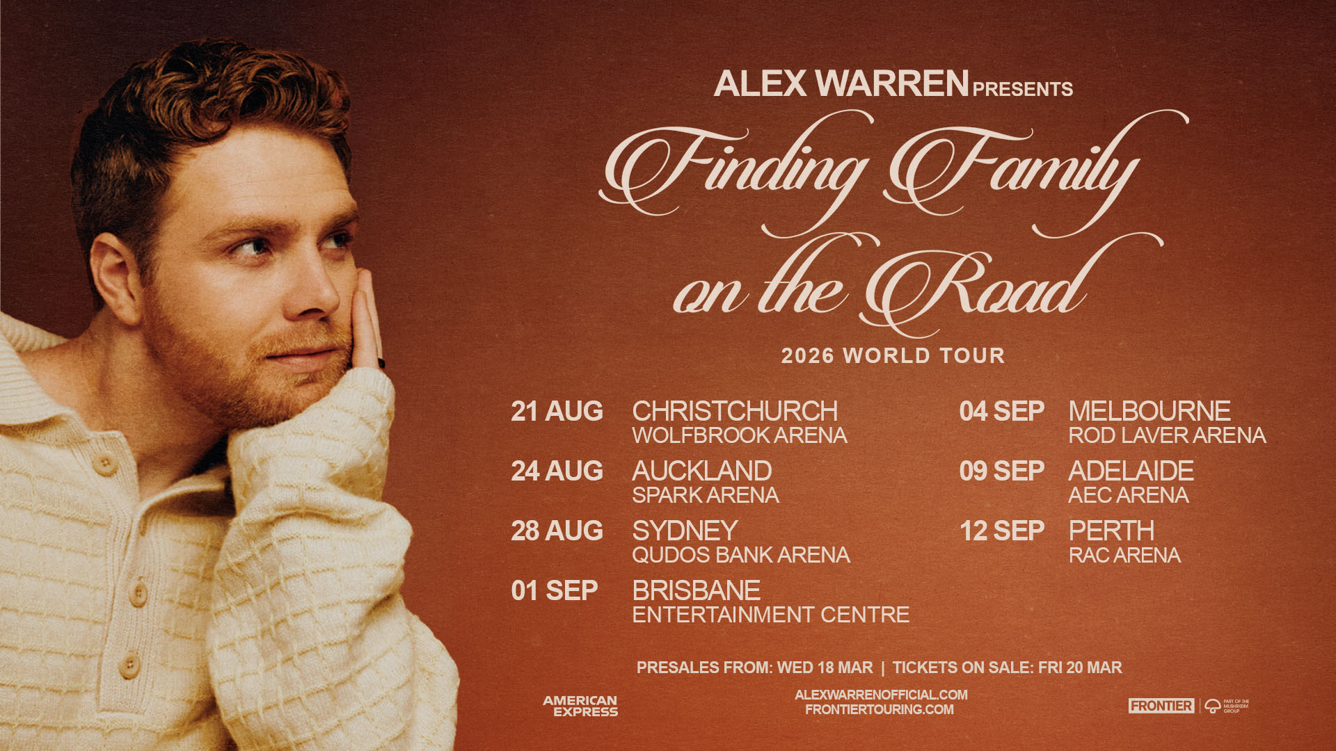 Alex Warren Returning to Australian and New Zealand Arenas - Sheldon ...